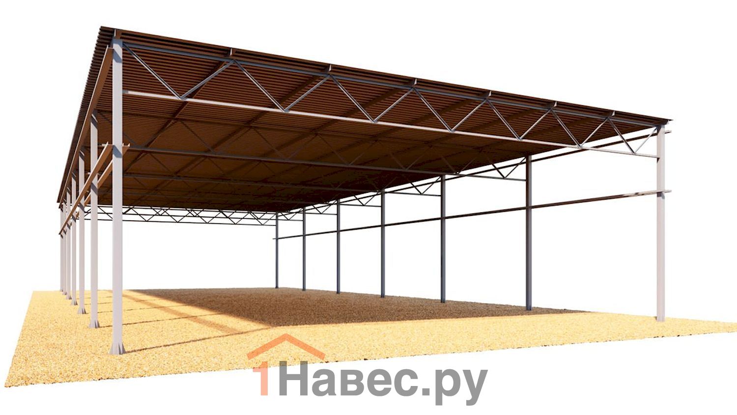 Прямой промышленный навес под углом